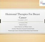 Hormonal Therapies for Breast Cancer-12/9/19